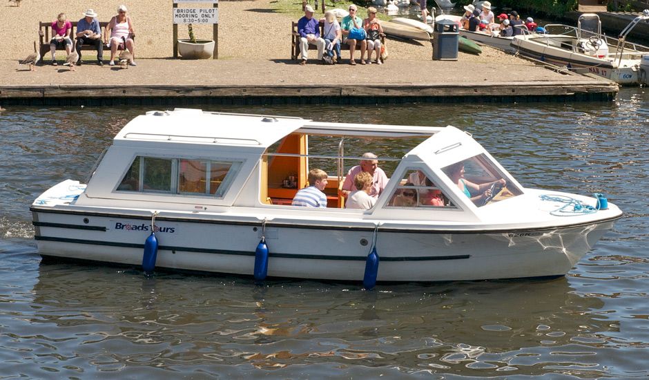 Typical picnic boat for hire by the day